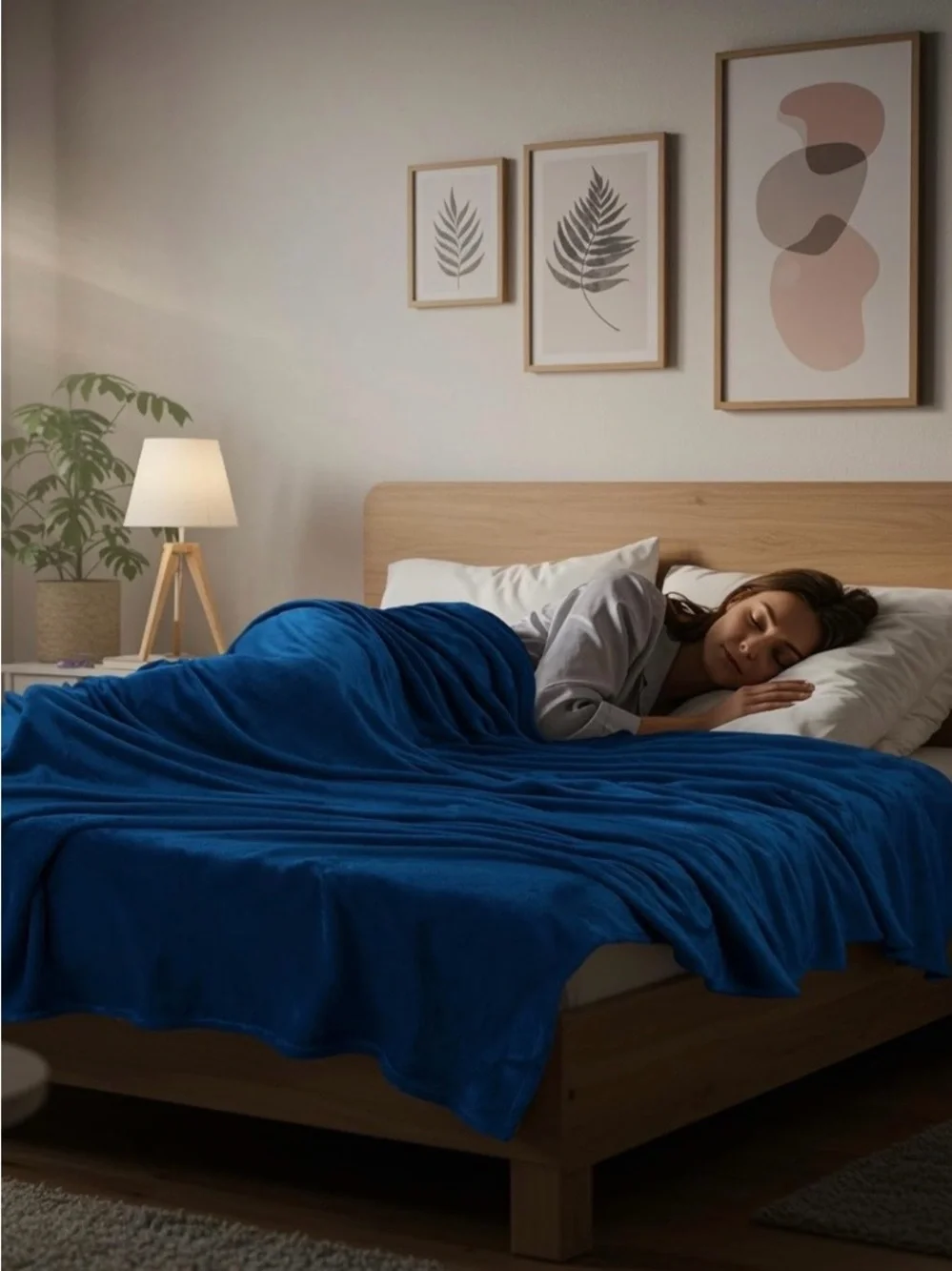 Plush Navy Throw Blanket - Cozy Comfort for Bed & Couch